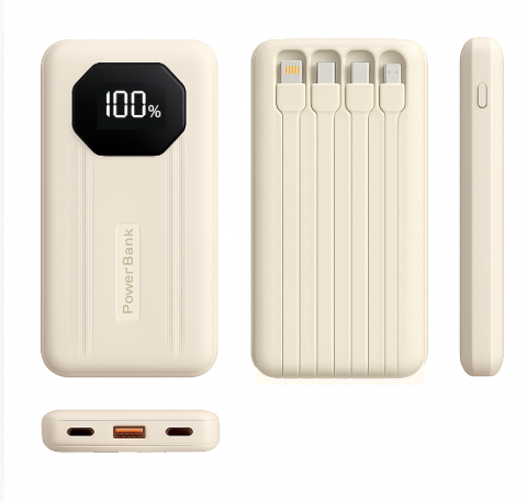 2026 Nuevo banco de energía súper rápido de gran capacidad de 20000 mah y 120 w con batería externa con cable, adecuado para múltiples teléfonos móviles.