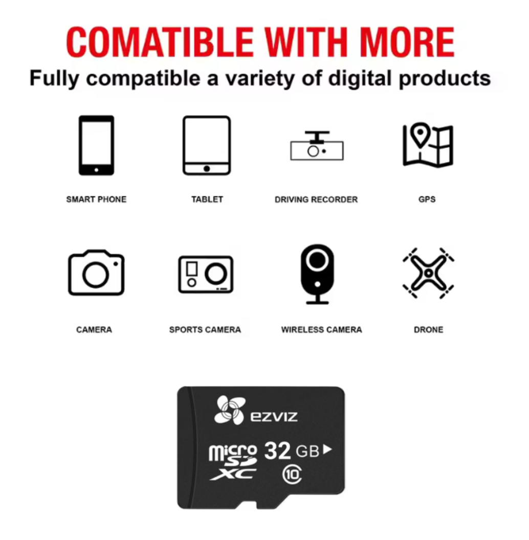 Tarjeta SD de 32 GB con cámara espía/dron