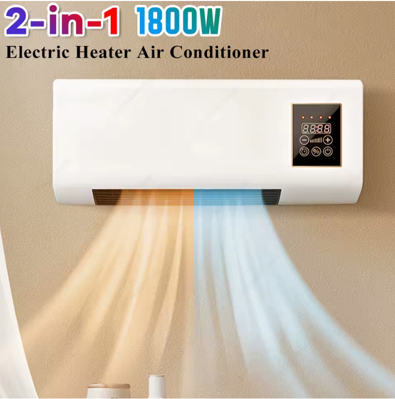 Máquina de calefacción montada en la pared, calentador eléctrico de seguridad, ahorro de espacio, viento cálido natural con Control remoto para dormitorio