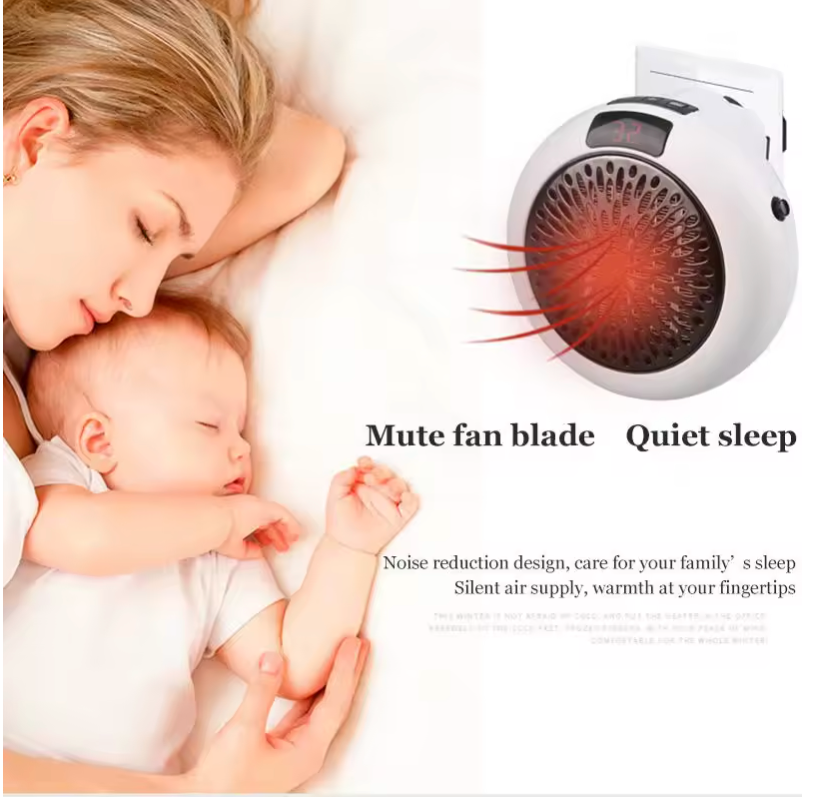 Mini calentador eléctrico portátil, montaje en pared, hogar, oficina, escritorio, calentador de aire caliente, ventilador, termostato de calor rápido remoto silencioso