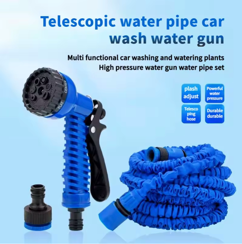Nueva Manguera telescópica 3x, manguera de agua multifuncional de alta presión para limpieza de automóviles, pistola rociadora de agua de alta presión para el jardín del hogar